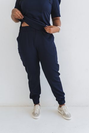 ladies navy jogger pant